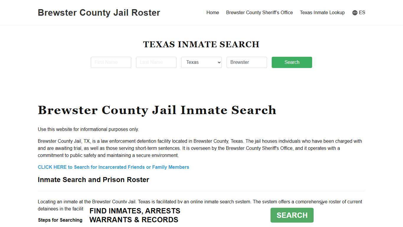 Brewster County Jail Roster Lookup, TX, Inmate Search